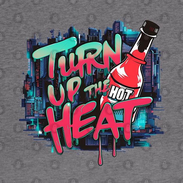 Turn Up The Heat, Hot Sauce Graffiti Design by RazorDesign234